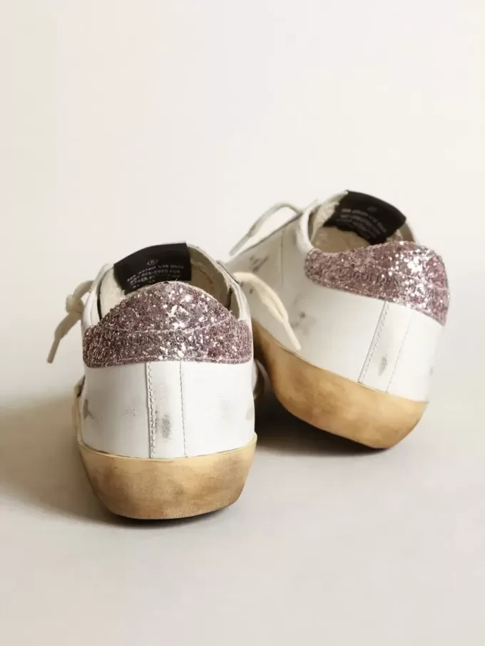 Super-Star con stella marrone chiaro e tallone con glitter rosa