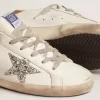 Super-Star da donna con fodera in shearling e stella glitterata argento