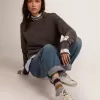 Super-Star da donna con foxing dorato scintillante e scritte in metallo