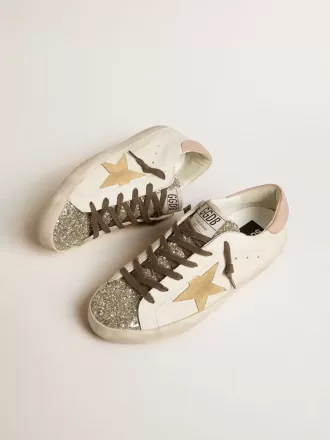 Super-Star da donna con linguetta glitterata platino