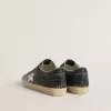 Super Star da donna con parte superiore glitterata e stella in pelle metallizzata argento