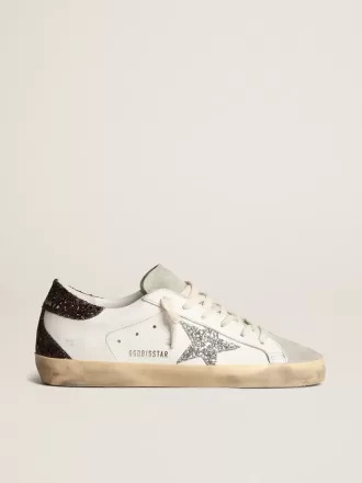 Super-Star da donna con stella argentata e tallone marrone glitterato