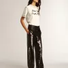 Super-Star da donna con stella argentata e tallone marrone glitterato