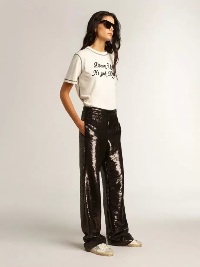 Super-Star da donna con stella argentata e tallone marrone glitterato