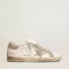 Super-Star da donna con stella e linguetta sul tallone in camoscio grigio