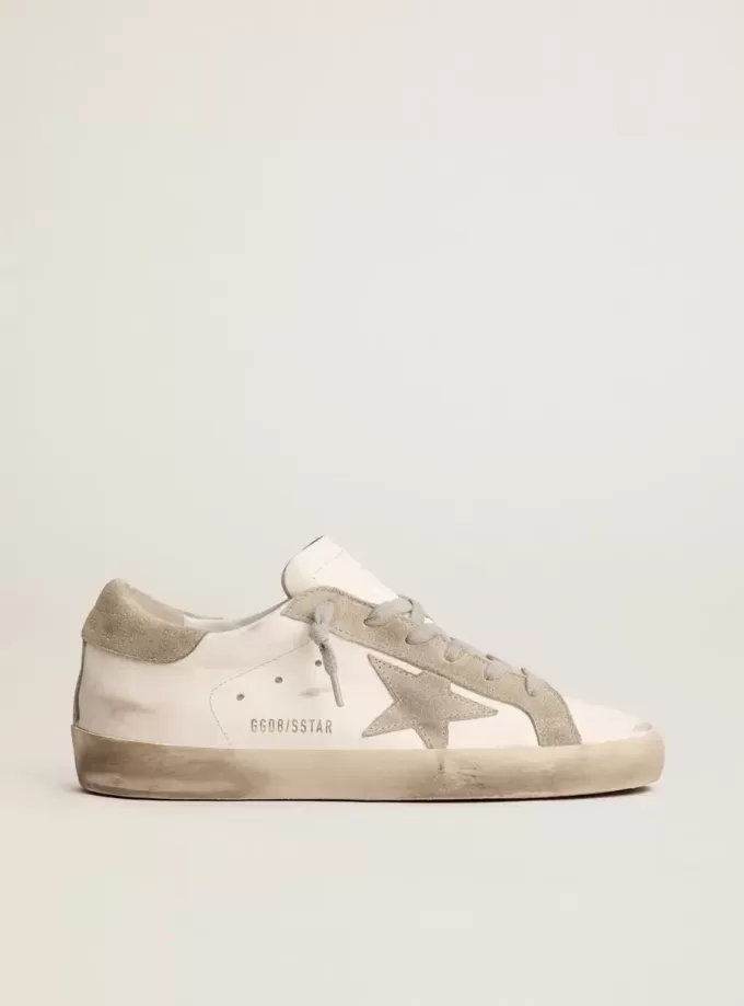 Super-Star da donna con stella e linguetta sul tallone in camoscio grigio