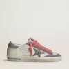 Super-Star da donna con stella glitterata argento e tallone in pelle scamosciata lilla