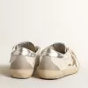 Super-Star da donna con stella glitterata dorata e inserti in camoscio grigio ghiaccio
