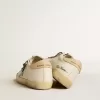 Super-Star da donna con stella glitterata grigia e linguetta sul tallone in pelle color nude