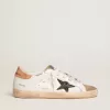 Super-Star da donna con stella glitterata nera e linguetta rosa sul tallone