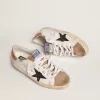 Super-Star da donna con stella glitterata nera e linguetta rosa sul tallone