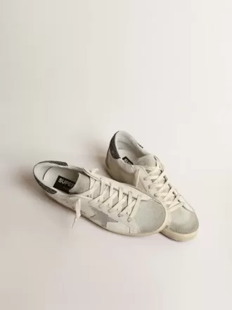 Super-Star da donna con stella grigia e linguetta sul tallone grigio scuro glitterato