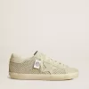 Super-Star da donna con stella in camoscio grigio e rete di cristalli Swarovski