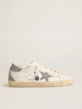 Super-Star da donna con stella in cristallo Swarovski argentato e linguetta sul tallone