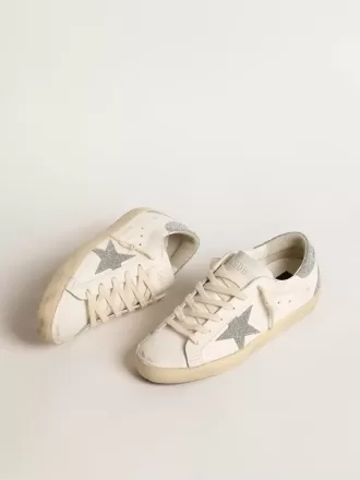 Super-Star da donna con stella in cristallo Swarovski argentato e linguetta sul tallone