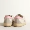 Super-Star da donna con stella in pelle argentata e linguetta rosa sul tallone Super-Star da donna con stella in pelle argentata e linguetta rosa sul tallone