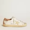Super-Star da donna con stella in pelle color nude e tallone con glitter dorati