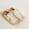 Super-Star da donna con stella in pelle color nude e tallone con glitter dorati