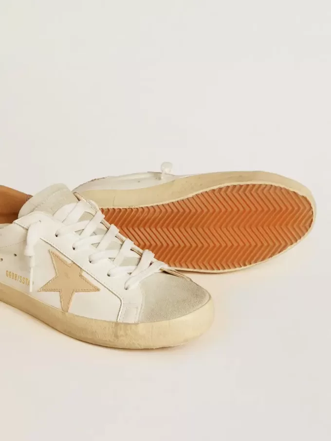 Super-Star da donna con stella in pelle color nude e tallone con glitter dorati