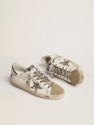 Super-Star da donna con stella in pelle di cavallino con stampa zebrata