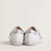 Super-Star da donna con stella in pelle scamosciata grigia e inserti glitterati argento