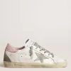 Super-Star da donna con stella in pelle scamosciata grigia e linguetta sul tallone in pelle rosa