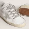 Super-Star da donna con stella in pelle scamosciata grigia e linguetta sul tallone in pelle rosa