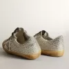 Super-Star da donna in nabuk bianco invecchiato con cristalli Swarovski