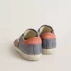 Super Star da donna in nabuk blu con stella e linguetta sul tallone in pelle scamosciata rosa