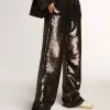 Super-Star da donna in nappa bianca con stella in pelle metallizzata rosa