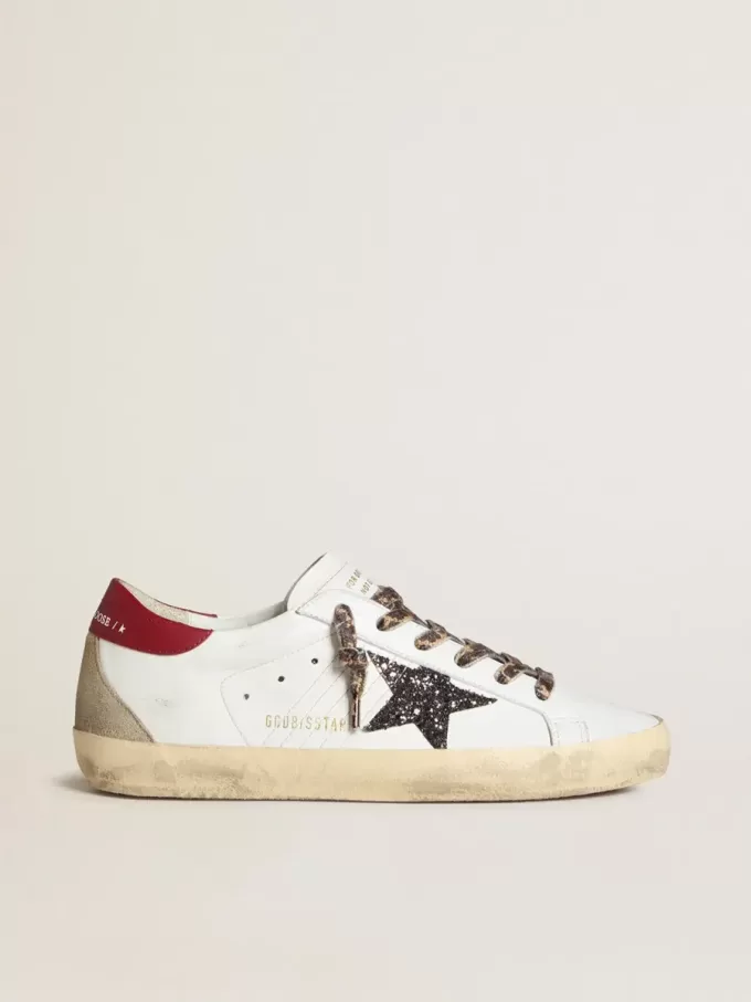 Super-Star da donna in nappa con stella glitterata e tallone in nappa rossa Super-Star da donna in nappa con stella glitterata e tallone in nappa rossa