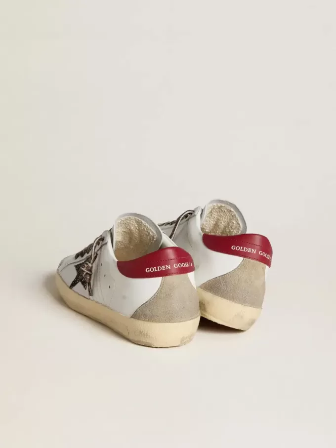 Super-Star da donna in nappa con stella glitterata e tallone in nappa rossa Super-Star da donna in nappa con stella glitterata e tallone in nappa rossa