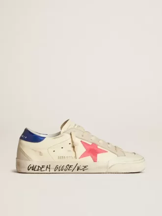 Super-Star da donna in nappa con stella in pelle scamosciata e tallone in pelle metallizzata