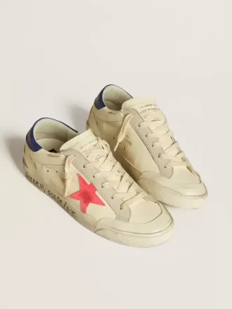 Super-Star da donna in nappa con stella in pelle scamosciata e tallone in pelle metallizzata