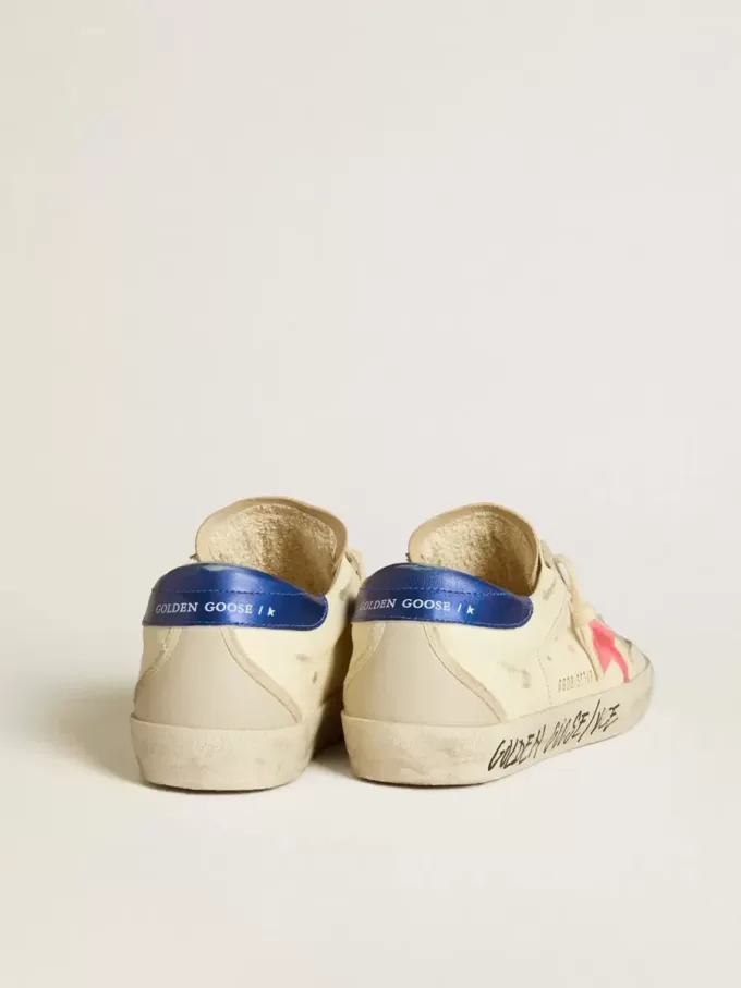 Super-Star da donna in nappa con stella in pelle scamosciata e tallone in pelle metallizzata