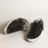 Super-Star da donna in nappa nera con stella nera e tallone glitterato
