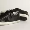 Super-Star da donna in nappa nera con stella nera e tallone glitterato