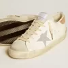 Super-Star da donna in pelle con stella in cristallo Swarovski e linguetta sul tallone