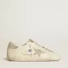 Super-Star da donna in pelle nappa con stella in cristallo Swarovski e linguetta sul tallone