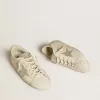 Super-Star da donna in pelle nappa con stella in cristallo Swarovski e linguetta sul tallone