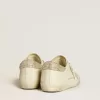 Super-Star da donna in pelle nappa con stella in cristallo Swarovski e linguetta sul tallone