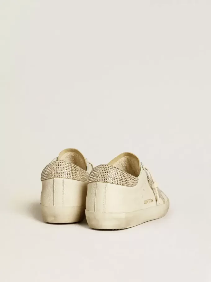 Super-Star da donna in pelle nappa con stella in cristallo Swarovski e linguetta sul tallone