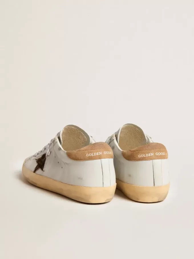 Super-Star da donna in pelle nappa con stella in pelle di cavallino e tallone in camoscio Super-Star da donna in pelle nappa con stella in pelle di cavallino e tallone in camoscio