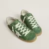 Super-Star da donna in pelle scamosciata verde con stella bianca Super-Star da donna in pelle scamosciata verde con stella bianca