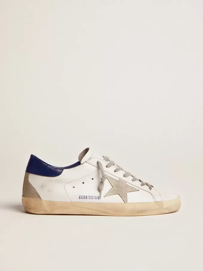 Super-Star da uomo con stella in pelle scamosciata e linguetta blu sul tallone