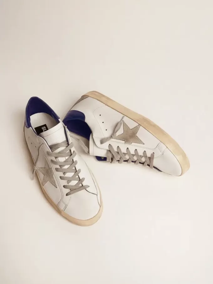 Super-Star da uomo con stella in pelle scamosciata e linguetta blu sul tallone