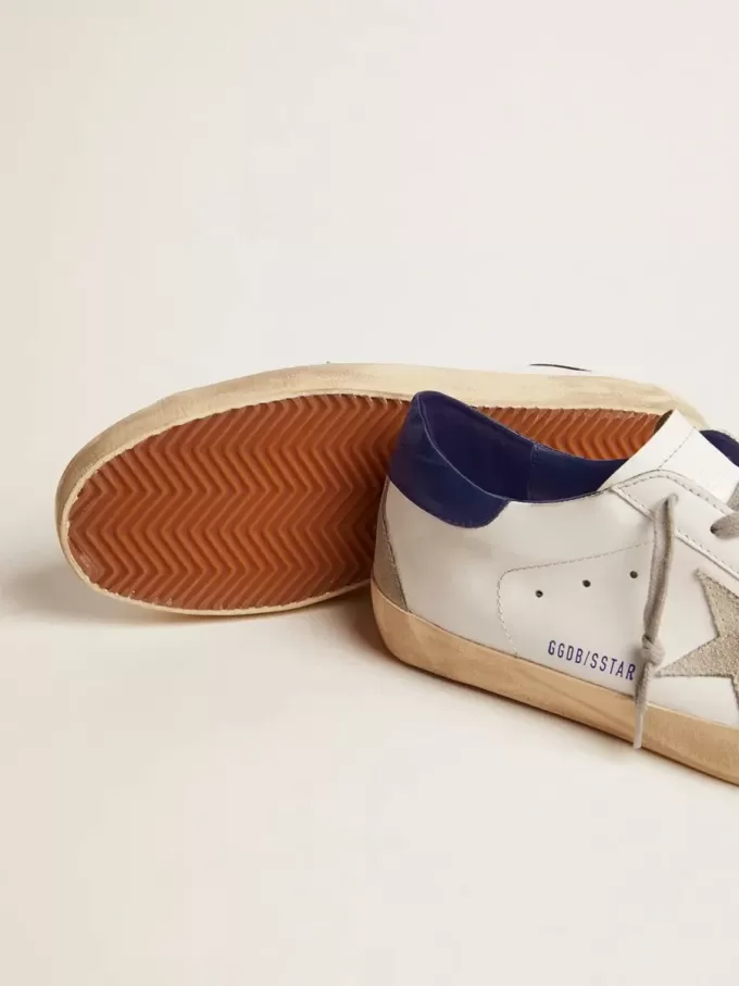 Super-Star da uomo con stella in pelle scamosciata e linguetta blu sul tallone