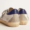Super-Star da uomo con stella in pelle scamosciata e linguetta blu sul tallone