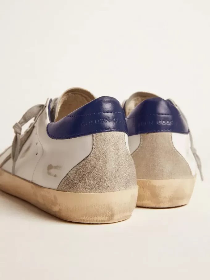 Super-Star da uomo con stella in pelle scamosciata e linguetta blu sul tallone