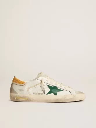 Super-Star da uomo con stella in pelle scamosciata verde e linguetta sul tallone in pelle con stampa cocco gialla Super-Star da uomo con stella in pelle scamosciata verde e linguetta sul tallone in pelle con stampa cocco gialla